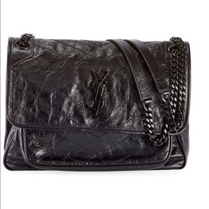 YSL Saint Laurent Niki Medium Crinkled Shouldr Bag